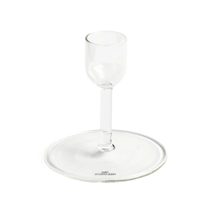 Tiny candle holder Ø 7 x H 7. 7 cm, clear by HAY