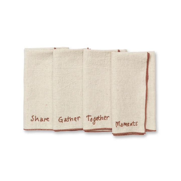 Ferm Living - Occassion Napkins, natural (set of 4)
