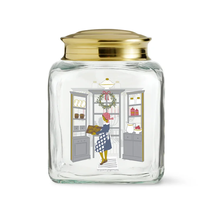 Holmegaard - Christmas biscuit jar 2024, h 16 cm, multicolor