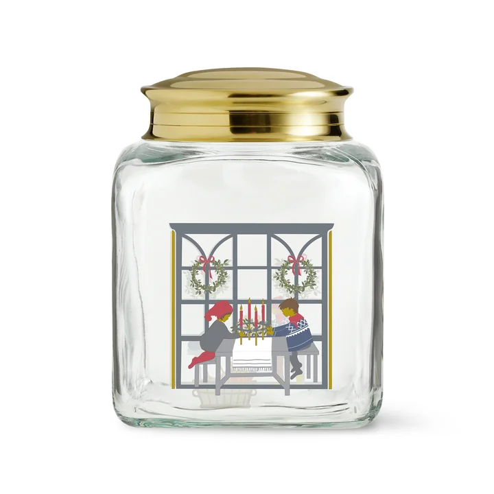 Holmegaard - Christmas biscuit jar 2024, h 16 cm, multicolor
