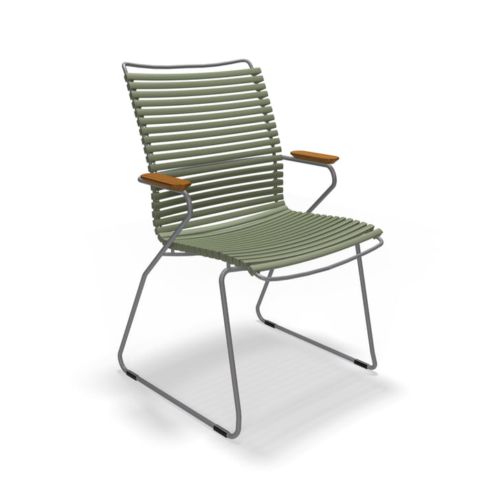 HOUE - CLICK Outdoor Dining armchair with high backrest, olive green