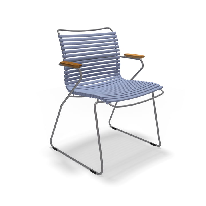 HOUE - CLICK Outdoor Dining armchair with low backrest, dove blue