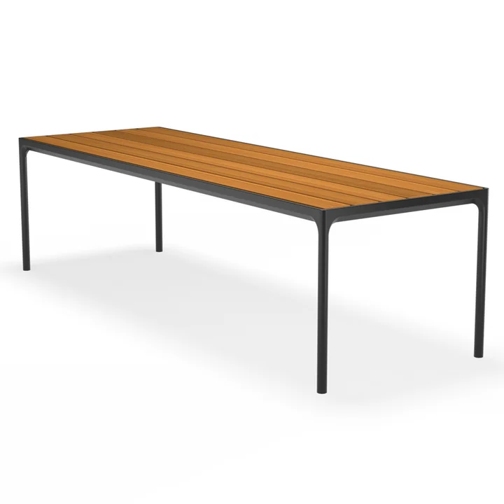 HOUE - FOUR Outdoor table, 270 x 90 cm, bamboo / black