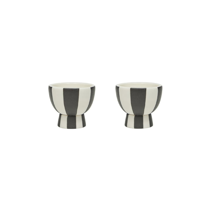 Toppu egg cup, white / black (set of 2) from OYOY