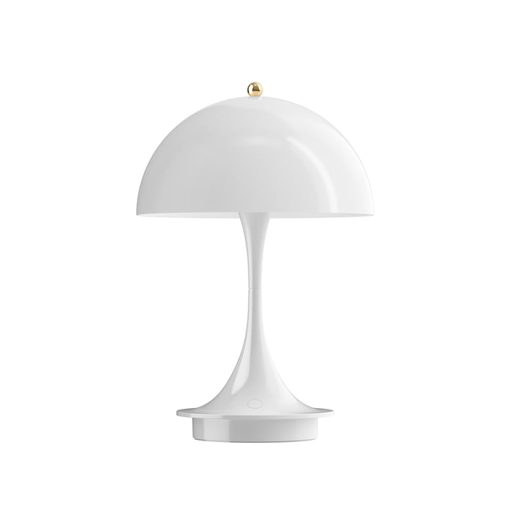 Louis Poulsen - Panthella 160 Portable rechargeable LED table lamp, white / brass (150 Year Anniversary Edition)