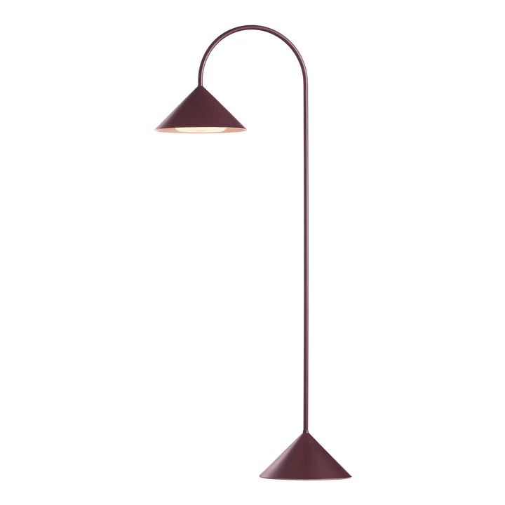 Grasp LED rechargeable floor lamp, H 72 cm, beetroot matt by Frandsen