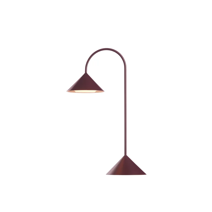 Grasp LED rechargeable floor lamp, H 47 cm, beetroot matt by Frandsen