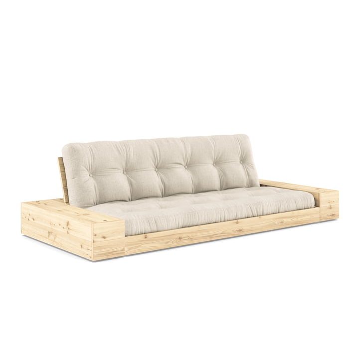Karup Design - Base sofa bed with storage, clear lacquered pine / linen