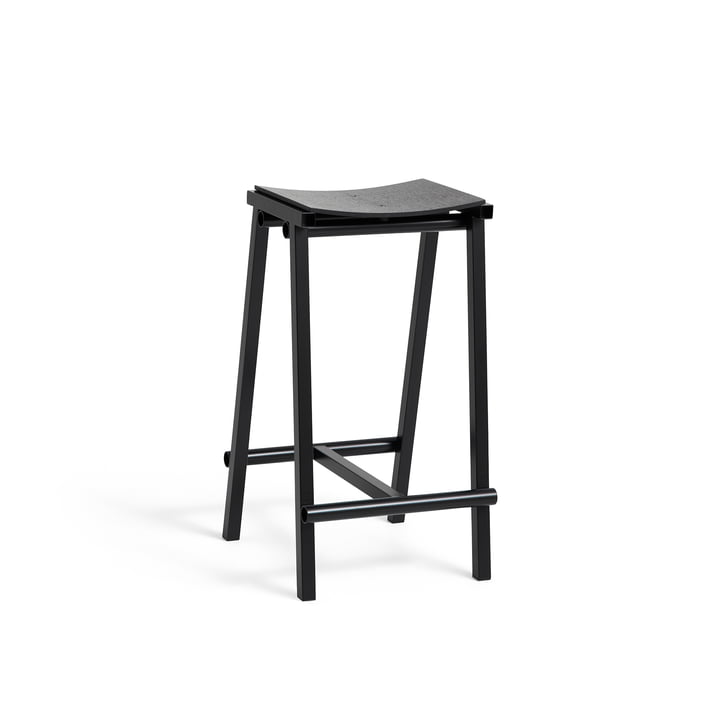 Taburete 8 bar stool, low, black / oak by Hay