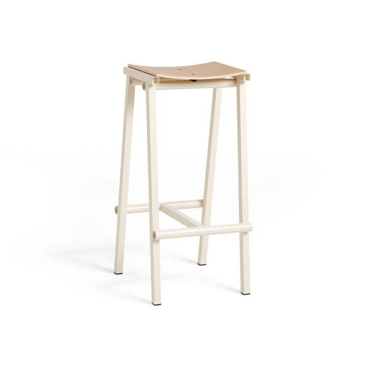 Taburete 8 bar stool, high, eggshell / oak by Hay