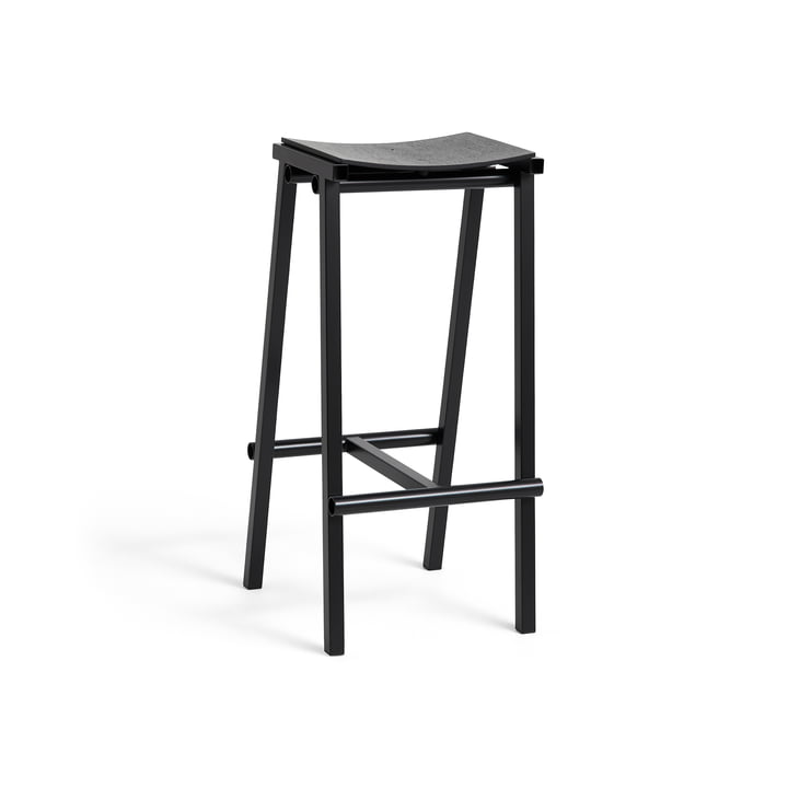 Taburete 8 bar stool, high, black / oak by Hay