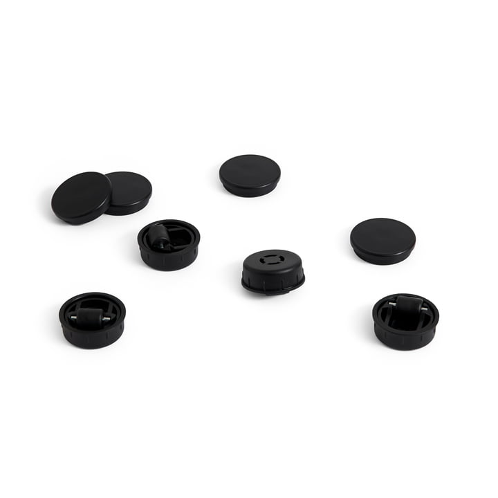 Hay - Facet Feet and castors for containers, black (set of 4)