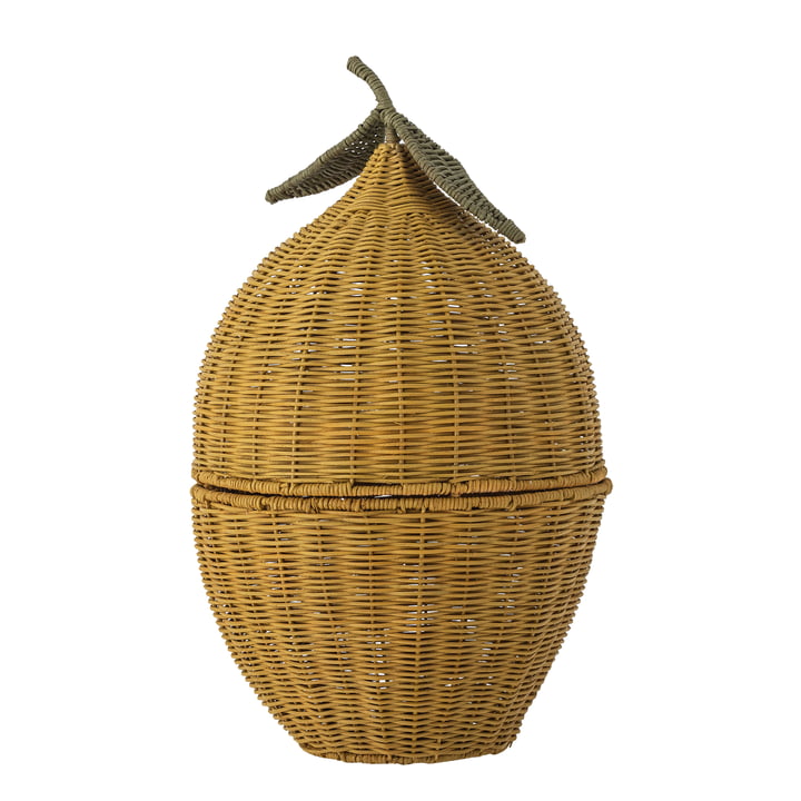 Bloomingville Mini - Sage basket with lid, yellow