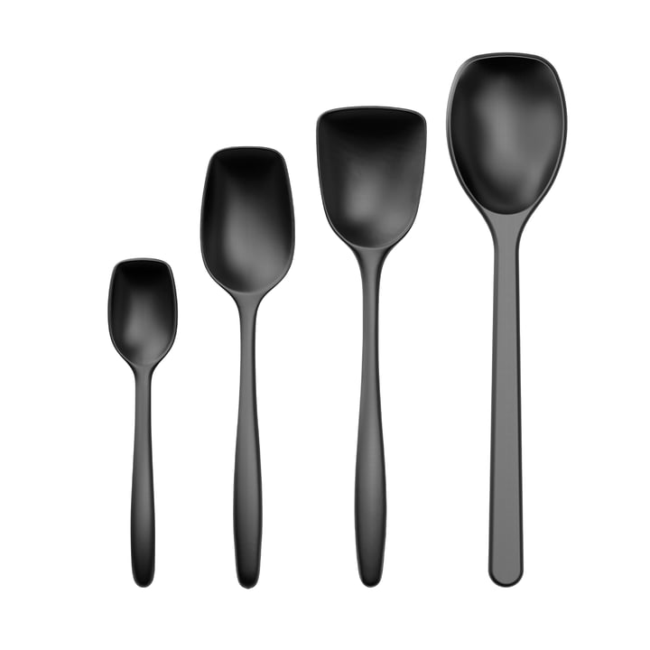 Classic mixing spoon set, carbon black (set of 4) from Rosti