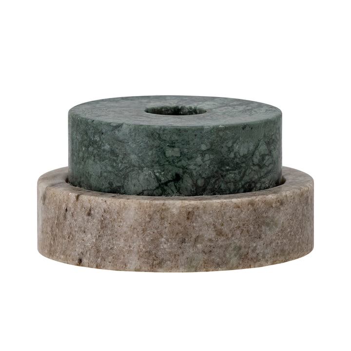 Bloomingville - Dalin tea light and candle holder, marble green / brown