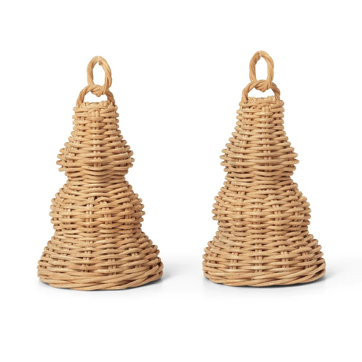 Braided bell balls, natural (set of 2) by Ferm Living