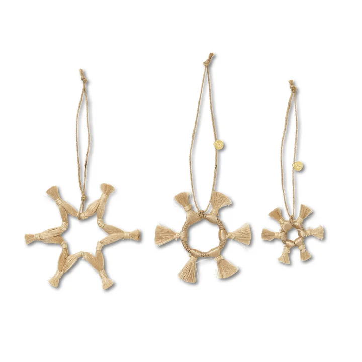 Jute stars, natural (set of 3) by Ferm Living