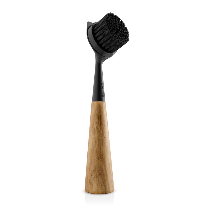 Nylon dishwashing brush with replaceable brush head oak, black from Eva Solo