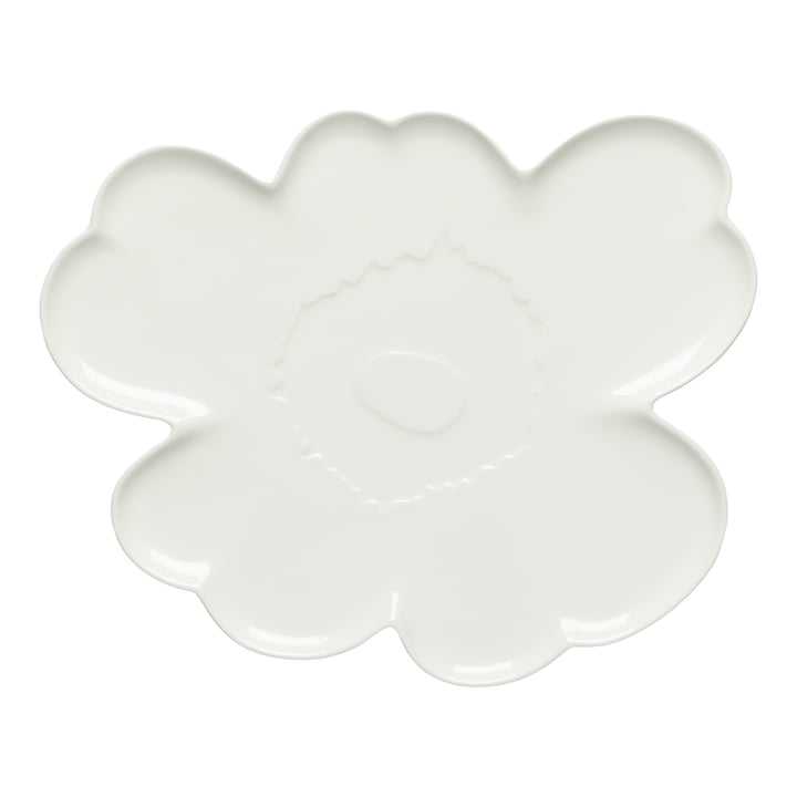 Marimekko - Unikko plate, Ø 32 cm, white ( 60th Anniversary Collection )