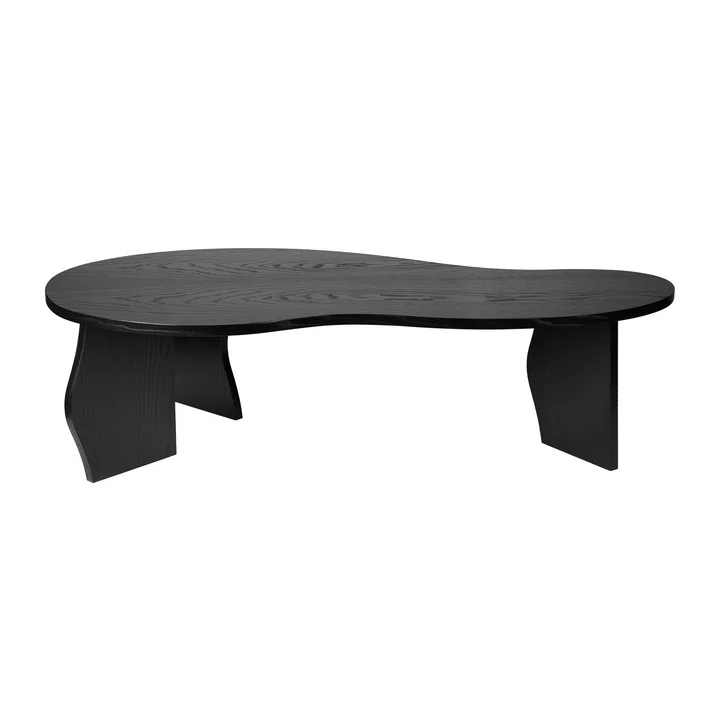 Brook table, L, oiled ash veneer, black by Broste Copenhagen