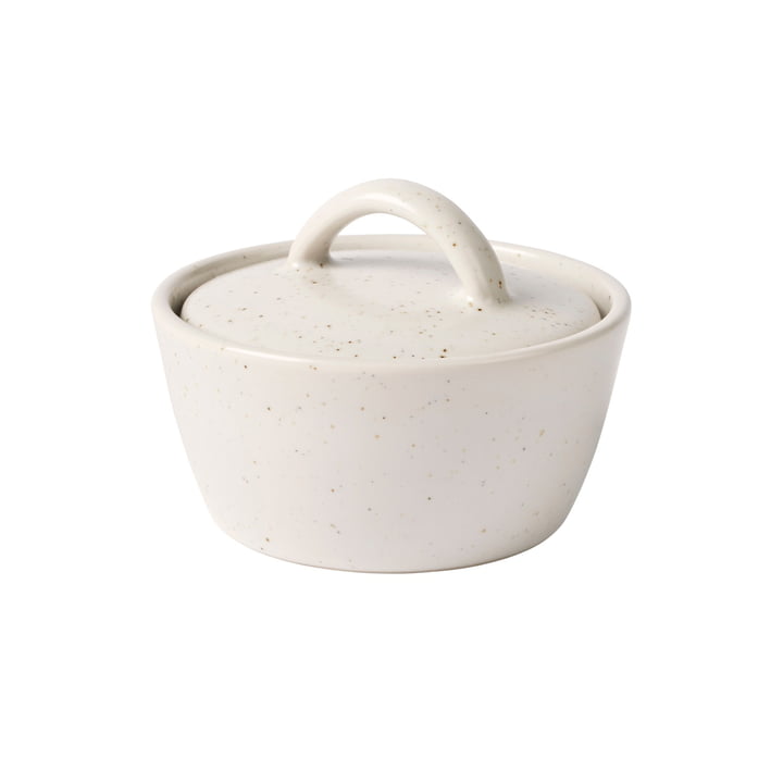 Nordic Vanilla Bowl with lid, Ø 8 cm x H 6 cm, white by Broste Copenhagen