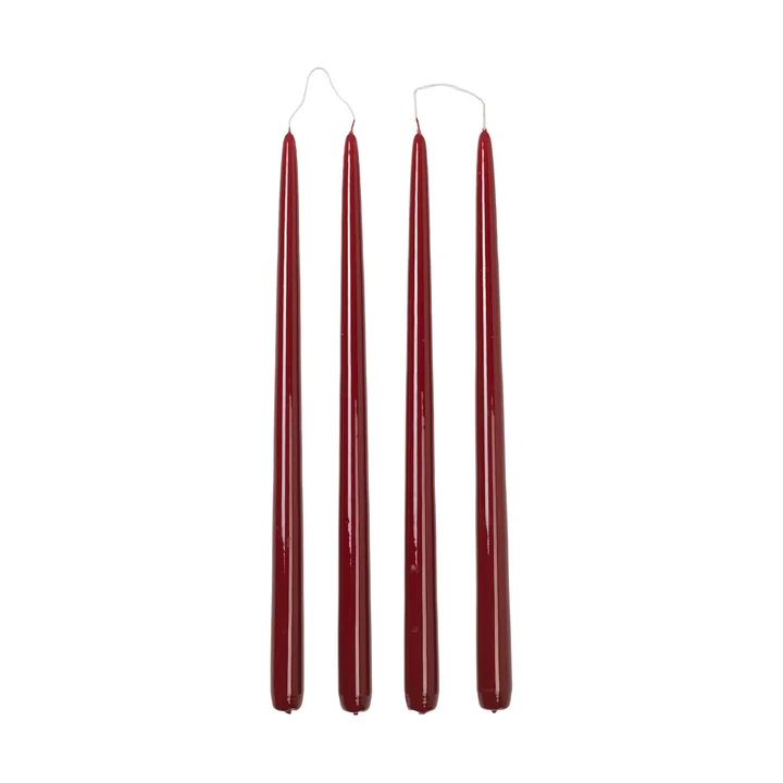 Smooth candle, Ø 2. 2 cm x H 38 cm, red by Broste Copenhagen