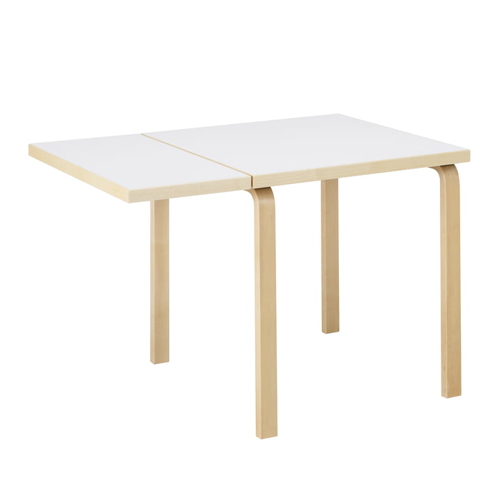 Artek - Aalto DL81C folding dining table, H x L 74 x 79 / 112.5 cm, white