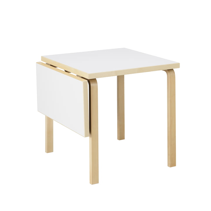 Artek - Aalto DL81C folding dining table, H x L 74 x 79 / 112.5 cm, white