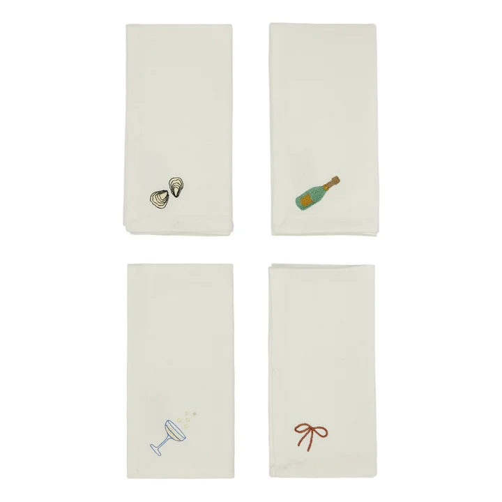 New Year's napkins, off-white (set of 4) from OYOY