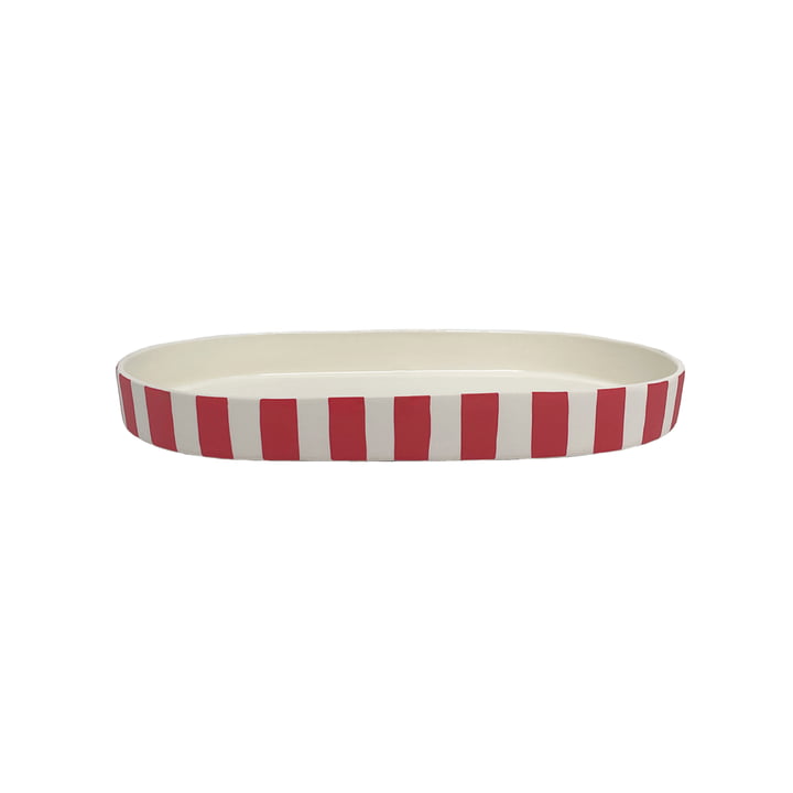 Toppu Tray oval, cherry red from OYOY