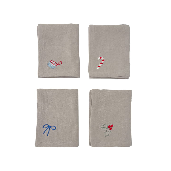 Christmas napkin, brown (set of 4) from OYOY