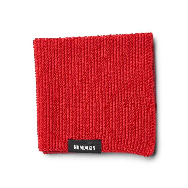 Humdakin - Knitted tea towel, 28 x 28 cm, rushing red