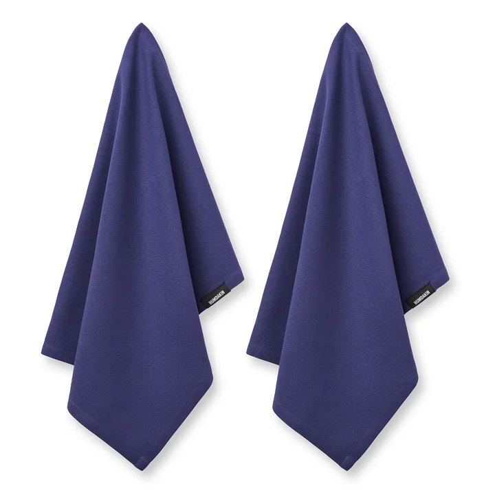 Humdakin - Organic cotton tea towel, 45 x 70 cm, midnight turbo (set of 2)