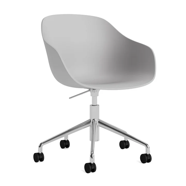 HAY - About A Chair AAC 252 with gas lift, polished aluminum / concrete grey 2. 0