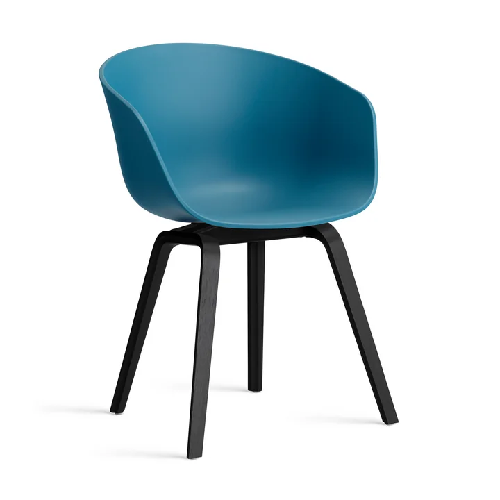 HAY - About A Chair AAC 22, black lacquered oak / azure blue 2. 0