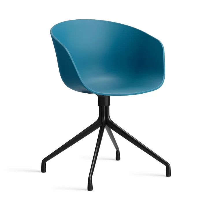 HAY - About A Chair AAC 20, aluminum black / azure blue 2. 0