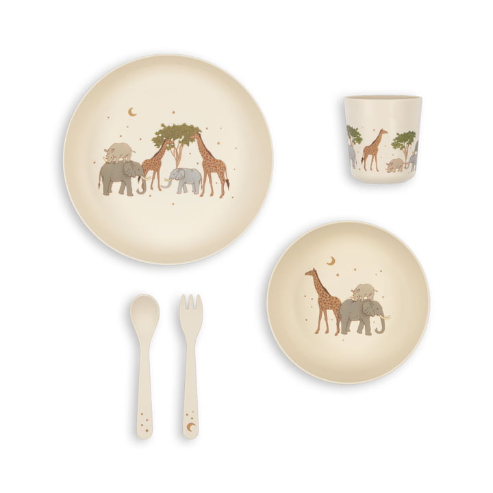 PLA tableware set, safari from Konges Sløjd