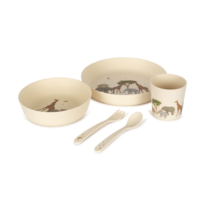 PLA tableware set, safari from Konges Sløjd