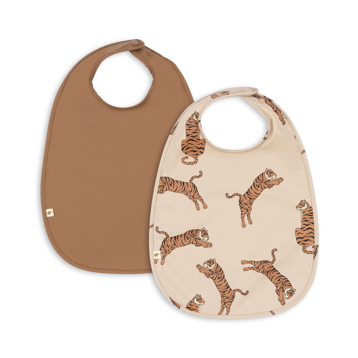 Bib, tiger / toasted coconut (set of 2) from Konges Sløjd