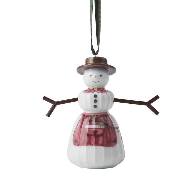 Hammershøi Christmas 2024, snow woman, h 9 cm, white (hanging) by Kähler Design