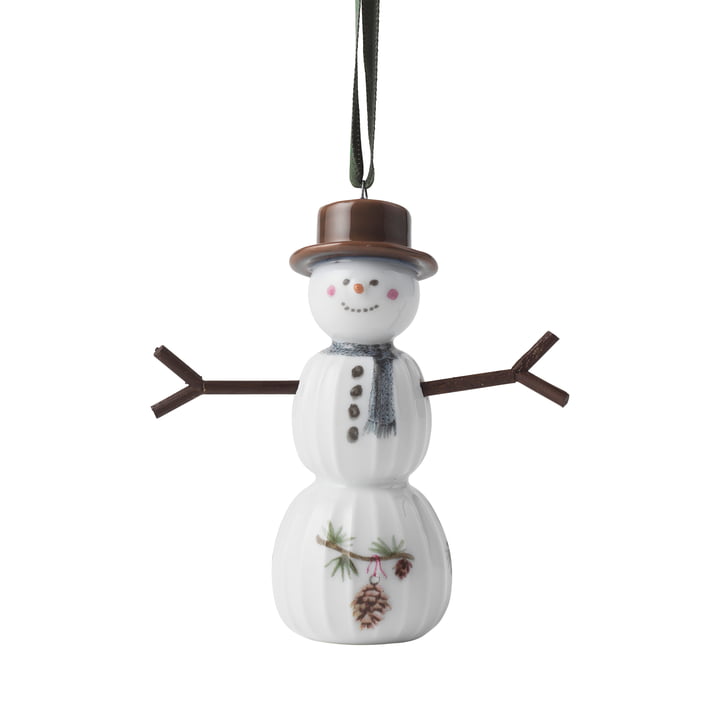 Hammershøi Christmas 2024, snowman, h 9.5 cm, white (hanging) by Kähler Design