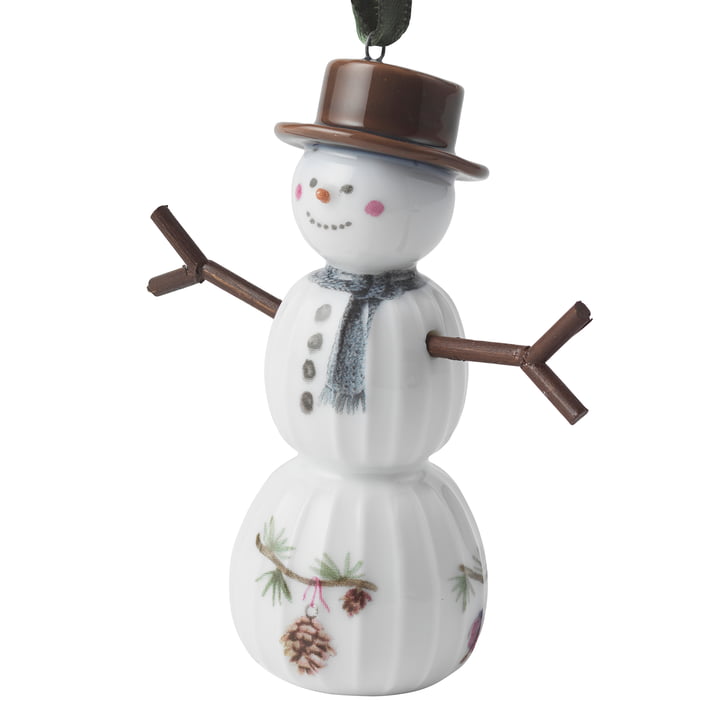 Hammershøi Christmas 2024, snowman, h 9.5 cm, white (hanging) by Kähler Design