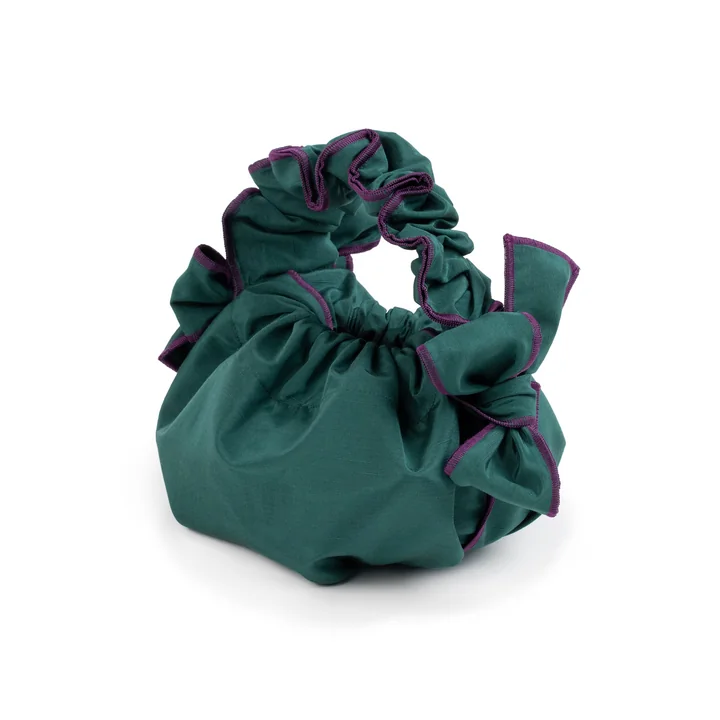 Scrunchie Bag, hunter green by Juslin Maunula