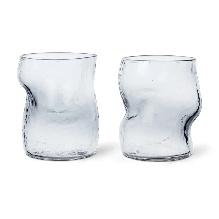 Ferm Living - Dimple drinking glass, clear (set of 2)