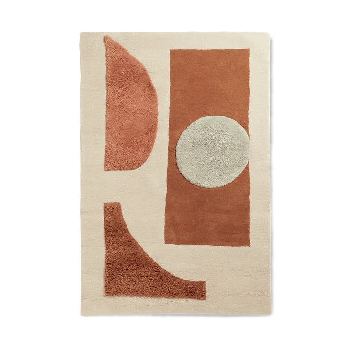 Ferm Living - Bloco tufted rug, 120 x 180 cm, blush / off-white