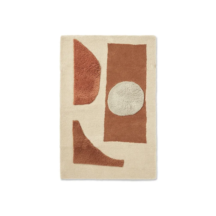 Ferm Living - Bloco tufted rug, 80 x 120 cm, blush / off-white