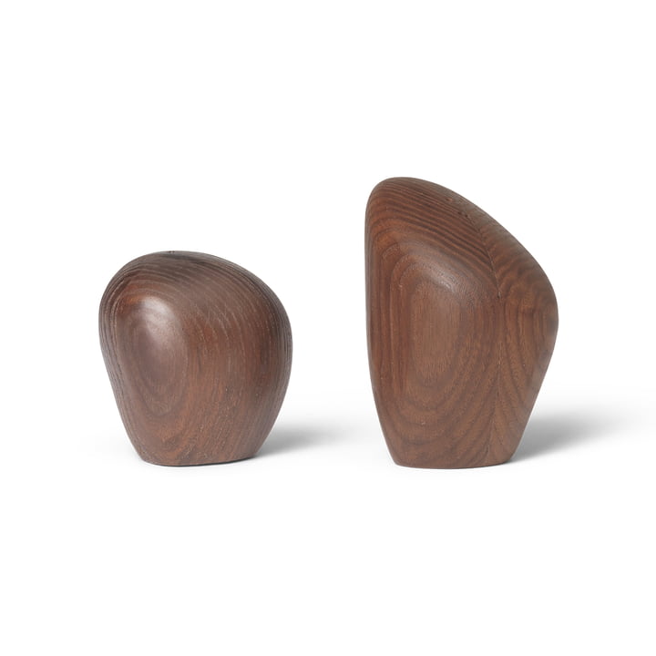 ferm Living - Cairn salt and pepper shaker, dark brown (set of 2)