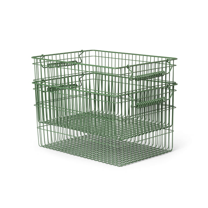 ferm Living - Cala Stackable baskets, verdant green (set of 2)