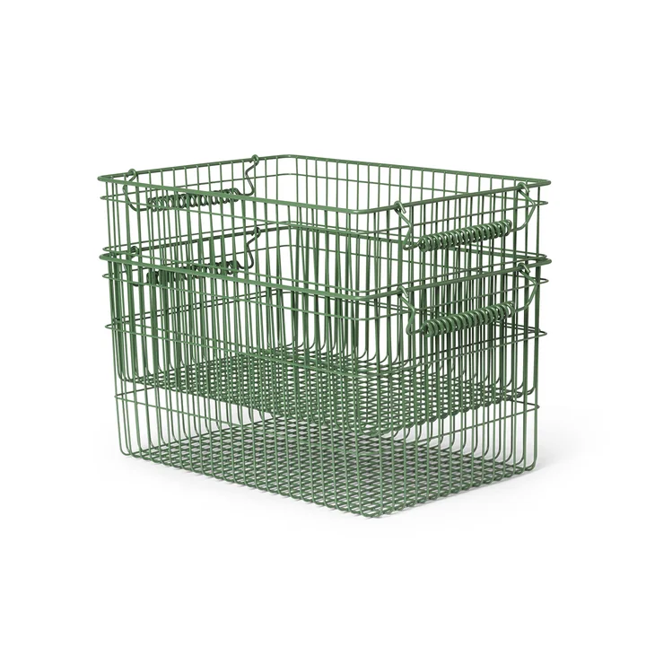 Ferm Living - Cala Stackable baskets, verdant green (set of 2)
