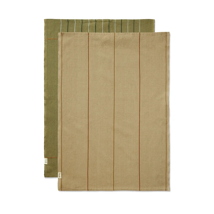 Ferm Living - Ito tea towel, seaweed / flax (set of 2)